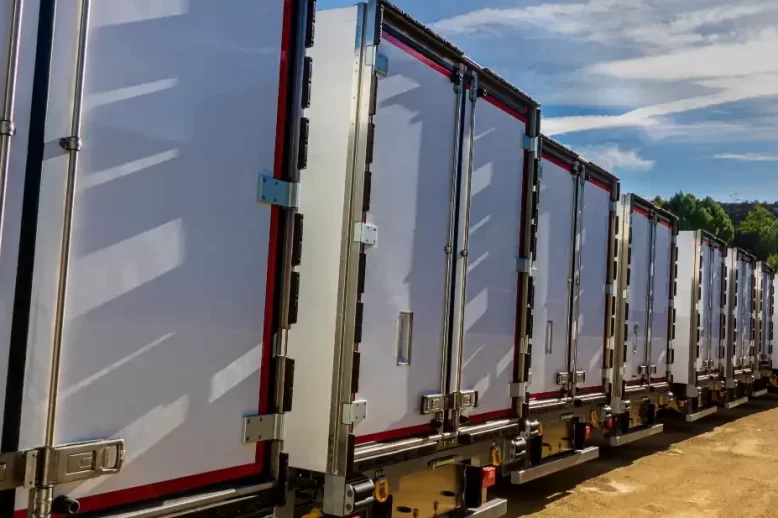 Truck Trailers Parking in Warehouse